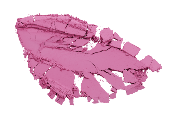 Pembe toz, şeffaf arkaplanda izole edildi.