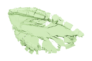 Şeffaf arkaplanda yeşil toz izole edildi.