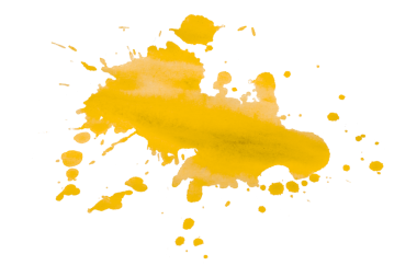 Sarı fırça boya lekesi şeffaf arkaplanda izole edildi