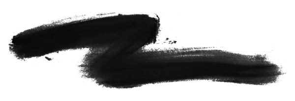 şeffaf arkaplanda siyah fırça izole edildi