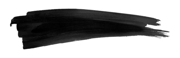 şeffaf arkaplanda siyah fırça izole edildi