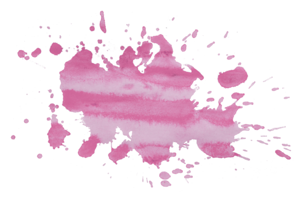 Pembe fırça boya lekesi şeffaf arkaplanda izole edildi