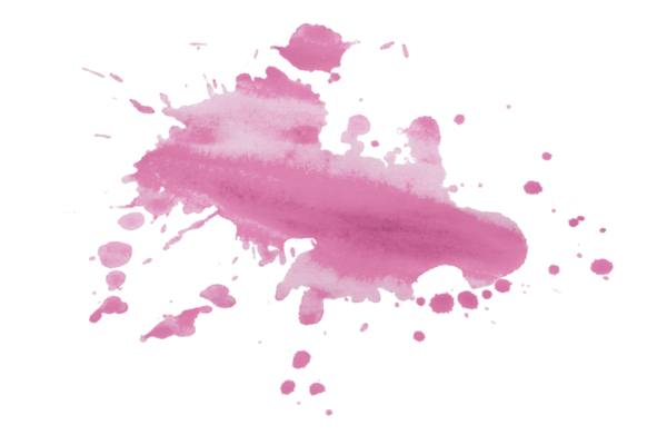 Pembe fırça boya lekesi şeffaf arkaplanda izole edildi