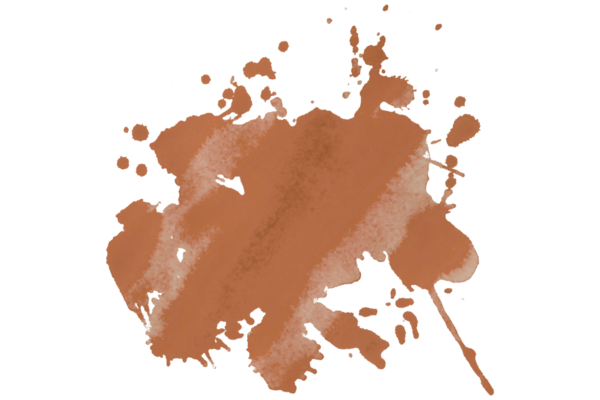 kahverengi fırça boya lekesi şeffaf arkaplanda izole