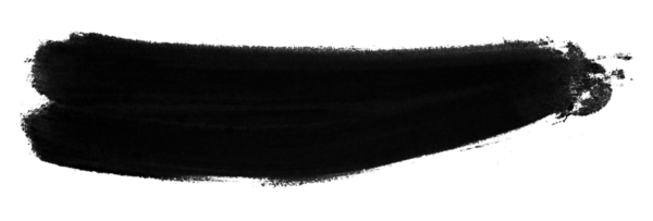 şeffaf arkaplanda siyah fırça izole edildi