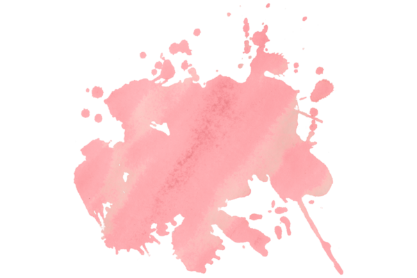 Pembe fırça boya lekesi şeffaf arkaplanda izole edildi