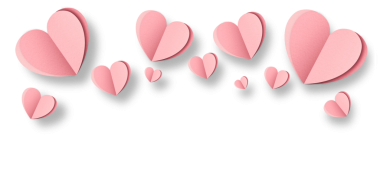 Şeffaf arka planda izole edilmiş pembe kağıt kalpler. Sevgililer Günü.