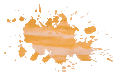 turuncu fırça boya lekesi şeffaf arkaplanda izole edildi