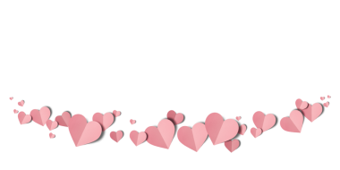 Şeffaf arka planda izole edilmiş pembe kağıt kalpler. Sevgililer Günü.