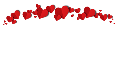 Kırmızı kağıt kalpler şeffaf arkaplanda izole edilmiş. Sevgililer Günü.