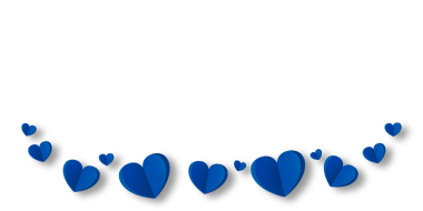 Mavi kağıt kalpler şeffaf arka planda izole edilmiş. Sevgililer Günü.