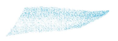 Beyaz arkaplanda açık mavi boya fırçası darbelerini ayır.