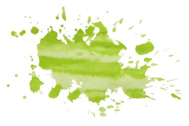 yeşil boya fırçası lekesi beyaz arkaplanda izole