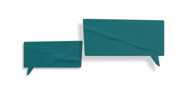 Yeşil konuşma balonu buruşmuş kağıt beyaz arkaplanda izole