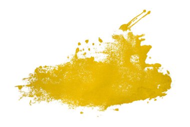 Sarı suluboya arka plan. Sanatsal el çizimi. Beyaz arkaplanda izole.