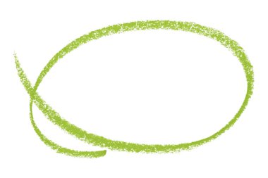 Beyaz arkaplanda izole edilmiş yeşil kalem işaretli daire