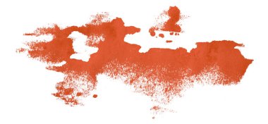 kırmızı suluboya arka plan. Sanatsal el çizimi. Beyaz arkaplanda izole.