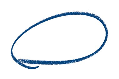 Beyaz arkaplanda izole edilmiş mavi kalem işaretli daire