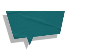 Yeşil konuşma balonu buruşmuş kağıt beyaz arkaplanda izole