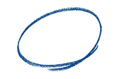 Beyaz arkaplanda izole edilmiş mavi kalem işaretli daire