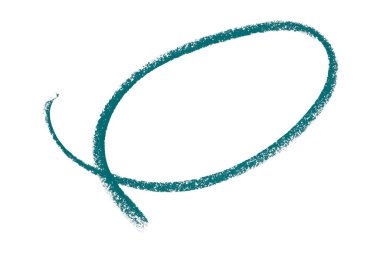 Beyaz arkaplanda izole edilmiş yeşil kalem işaretli daire