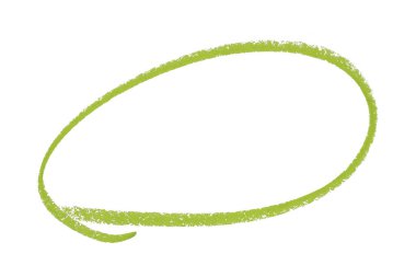 Beyaz arkaplanda izole edilmiş yeşil kalem işaretli daire