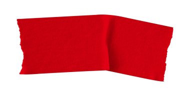 kırmızı buruşmuş yırtık bant beyaz arkaplanda izole.