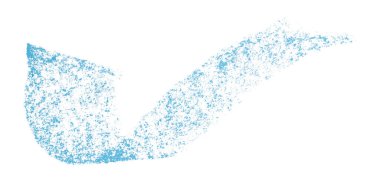 Açık mavi boya fırçası darbesi beyaz arkaplanda izole