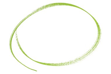 Beyaz arkaplanda izole edilmiş yeşil kalem işaretli daire