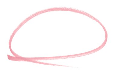 Beyaz arkaplanda izole edilmiş pembe kalem işaretli daire işareti