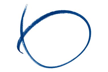 Beyaz arkaplanda izole edilmiş mavi kalem işaretli daire