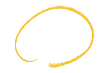 Beyaz arkaplanda izole edilmiş sarı kalem işaretli daire