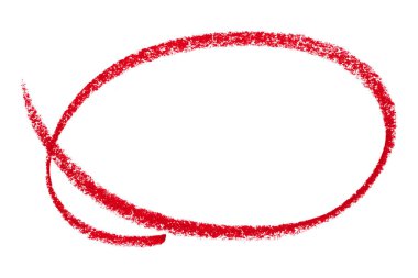 Beyaz arkaplanda izole edilmiş kırmızı kalem işaretli daire