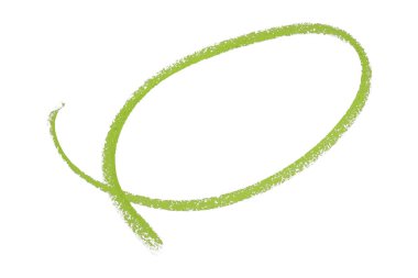 Beyaz arkaplanda izole edilmiş yeşil kalem işaretli daire