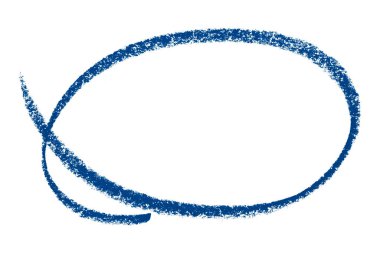 Beyaz arkaplanda izole edilmiş mavi kalem işaretli daire