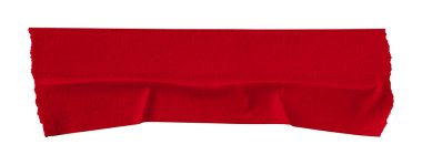 kırmızı buruşmuş yırtık bant beyaz arkaplanda izole.