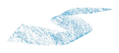 Açık mavi boya fırçası darbesi beyaz arkaplanda izole