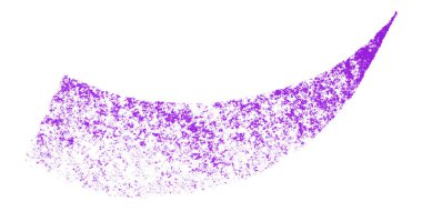 Mor boya fırçası darbesi beyaz arkaplanda izole
