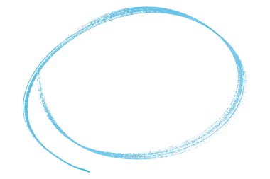 Açık mavi kalem vurgulama daire işareti beyaz arkaplanda izole