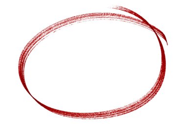 Beyaz arkaplanda izole edilmiş kırmızı kalem işaretli daire