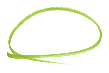 Beyaz arkaplanda izole edilmiş yeşil kalem işaretli daire