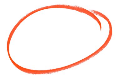 Beyaz arkaplanda izole edilmiş kırmızı kalem işaretli daire