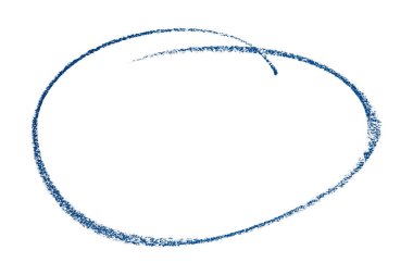 Beyaz arkaplanda izole edilmiş mavi kalem işaretli daire