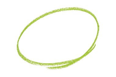 Beyaz arkaplanda izole edilmiş yeşil kalem işaretli daire