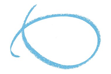 Açık mavi kalem vurgulama daire işareti beyaz arkaplanda izole