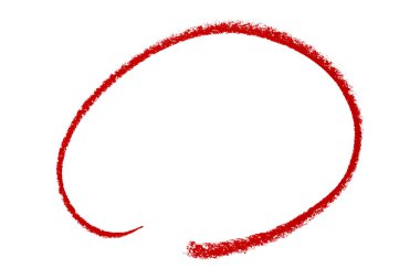 Beyaz arkaplanda izole edilmiş kırmızı kalem işaretli daire