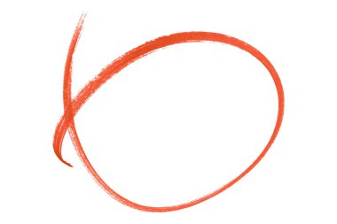 Beyaz arkaplanda izole edilmiş kırmızı kalem işaretli daire