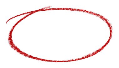 Beyaz arkaplanda izole edilmiş kırmızı kalem işaretli daire