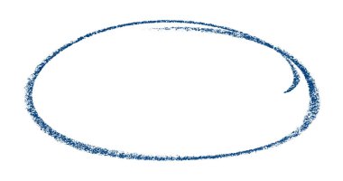 Beyaz arkaplanda izole edilmiş mavi kalem işaretli daire