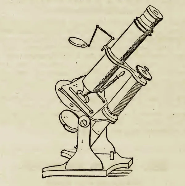 Малюнок Мікроскопа Відсканований Старої Книги — стокове фото